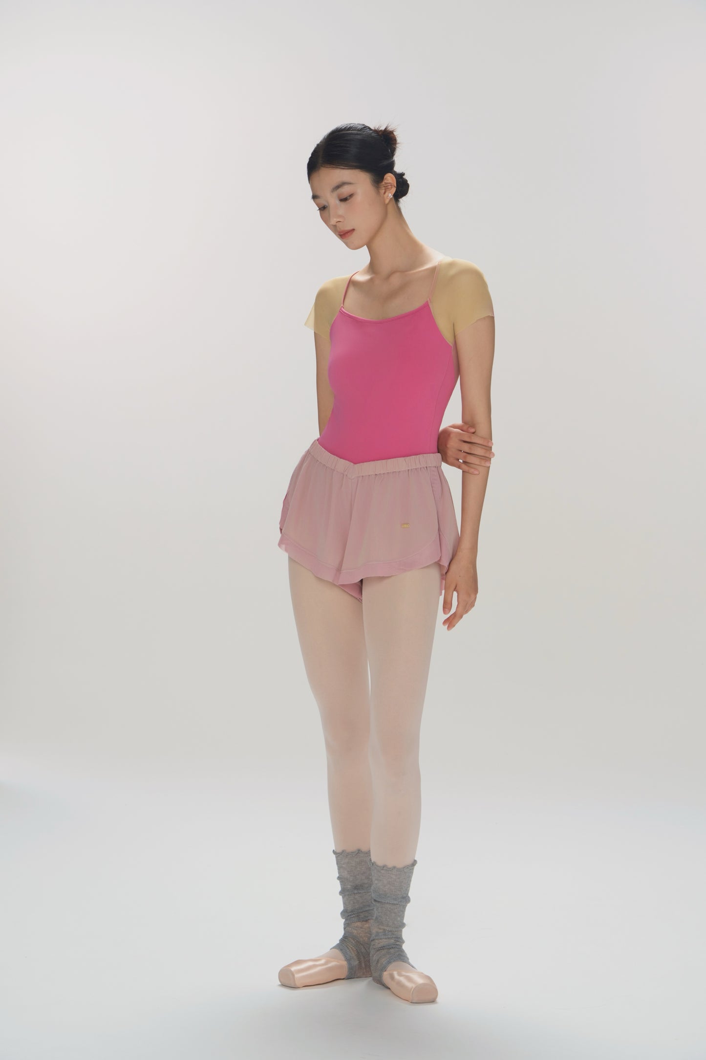 Ballet Leotard | Gradient Mesh Panel Back with Crotch Snap Closure