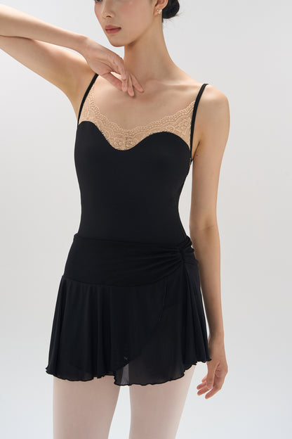 Ballet Leotard | Lace Paneled Neck & Back with Adjustable Straps