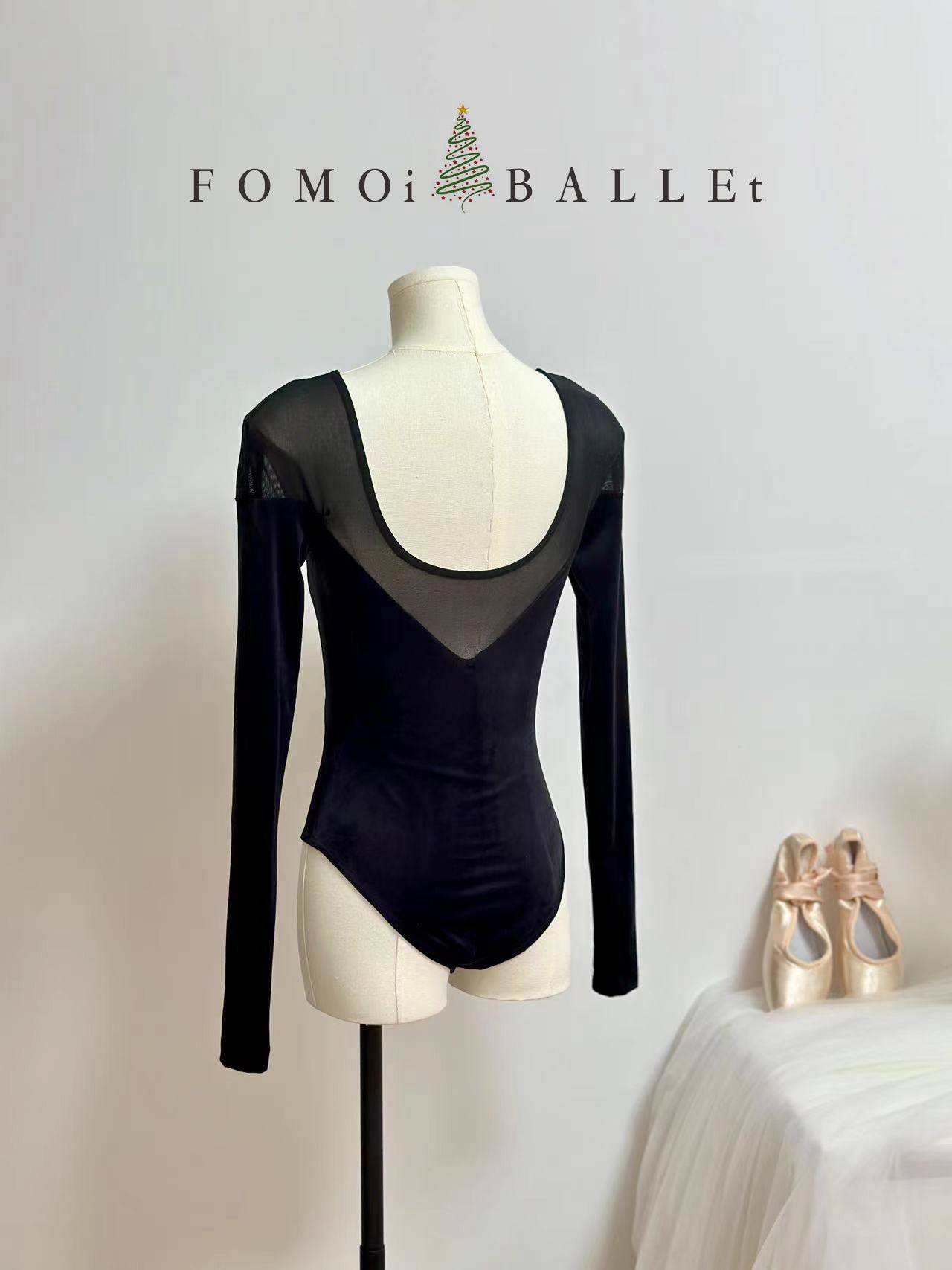 成人Ballet Leotard | Velvet With Net Desgin in Back
