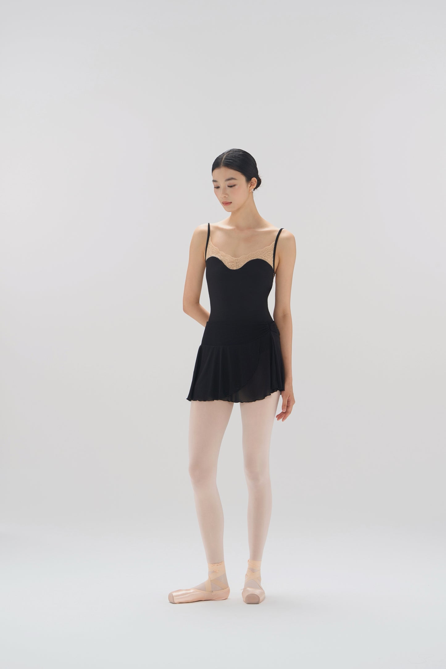 Ballet Leotard | Lace Paneled Neck & Back with Adjustable Straps