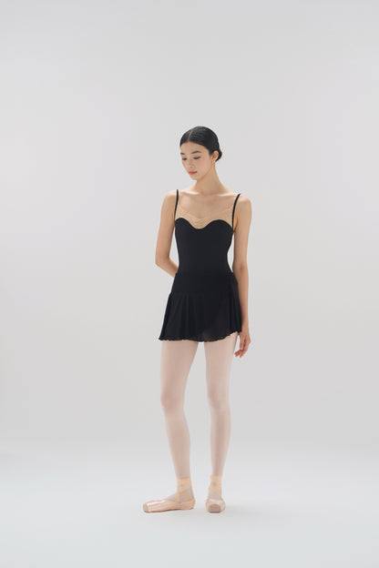 Ballet Leotard | Lace Paneled Neck & Back with Adjustable Straps