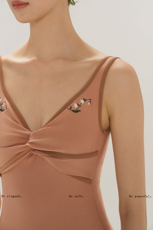 Ballet Leotard | Lily of the Valley Embroidered Twist