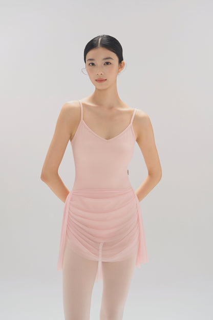 Ballet Leotard | V-Neck Pinched Back One-Piece with Attached Skirt