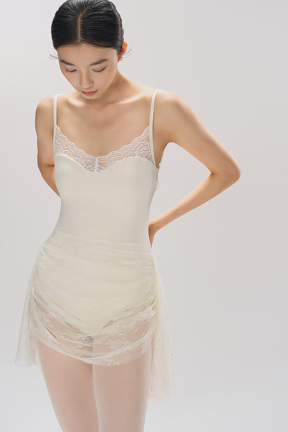 Ballet Leotard | Lace Paneled Neck & Back with Adjustable Straps