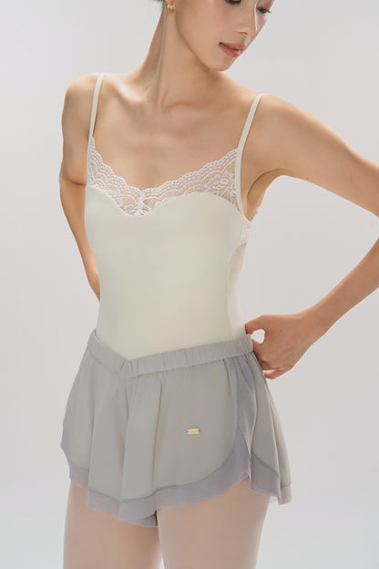 Ballet Leotard | Lace Paneled Neck & Back with Adjustable Straps