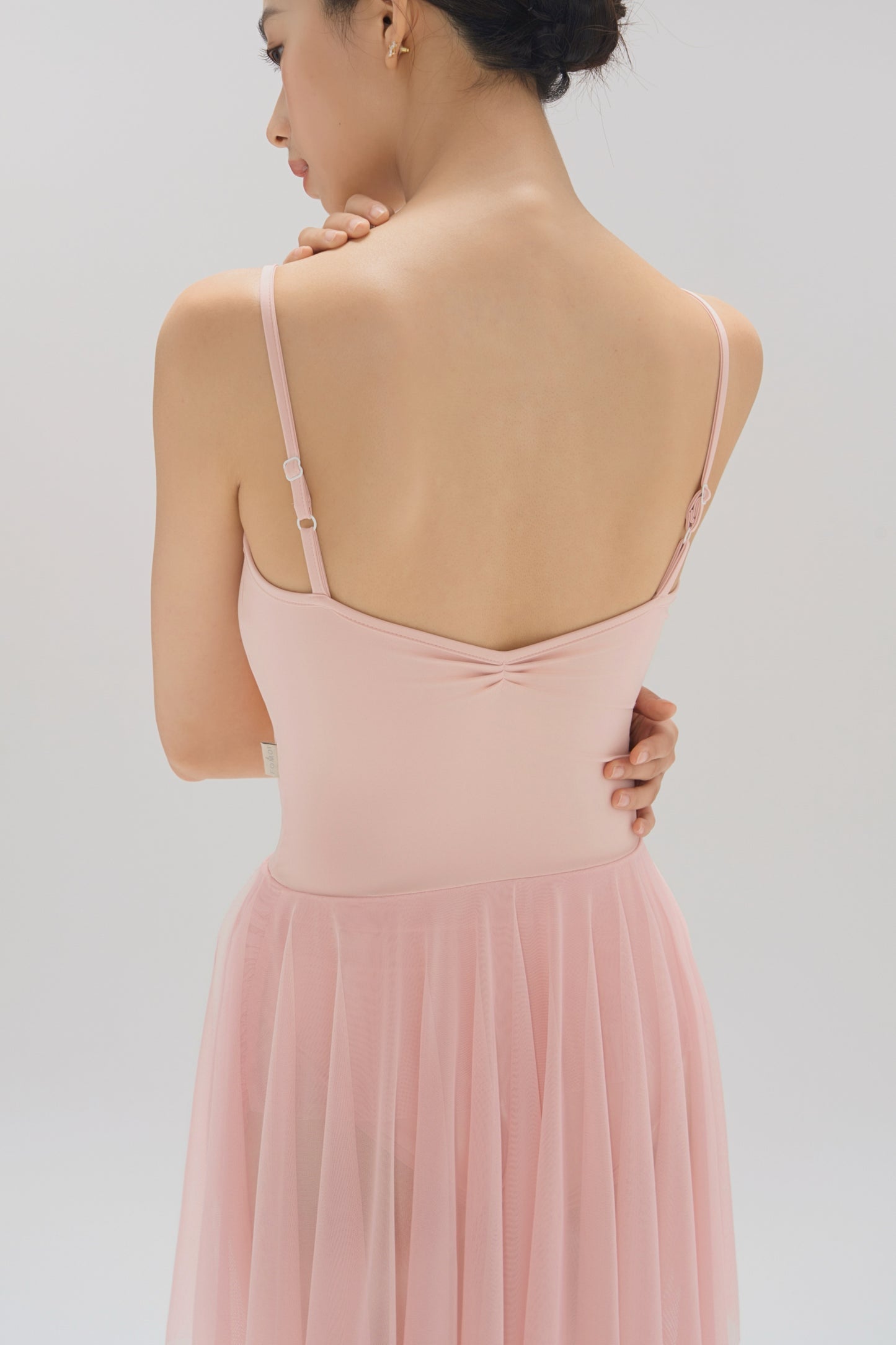 Ballet Leotard | V-Neck Pinched Back One-Piece with Attached Skirt