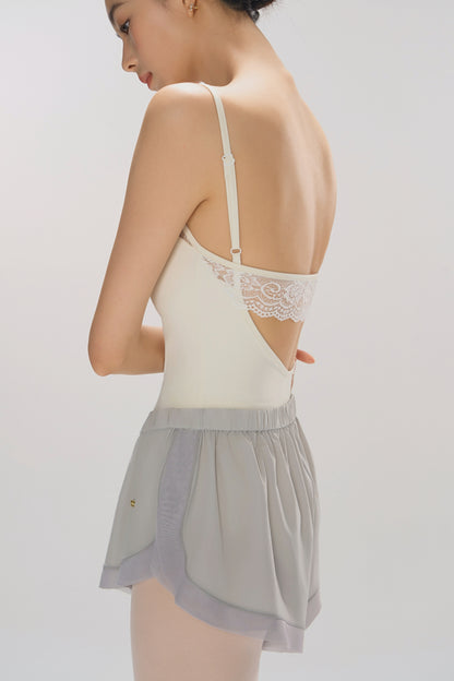 Ballet Leotard | Lace Paneled Neck & Back with Adjustable Straps