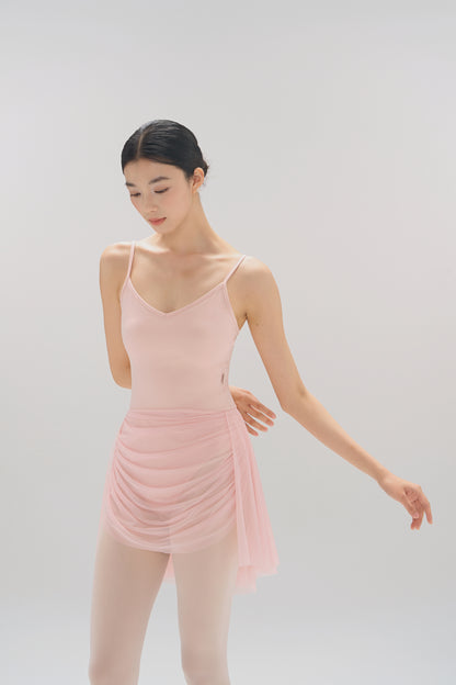 Ballet Leotard | V-Neck Pinched Back One-Piece with Attached Skirt