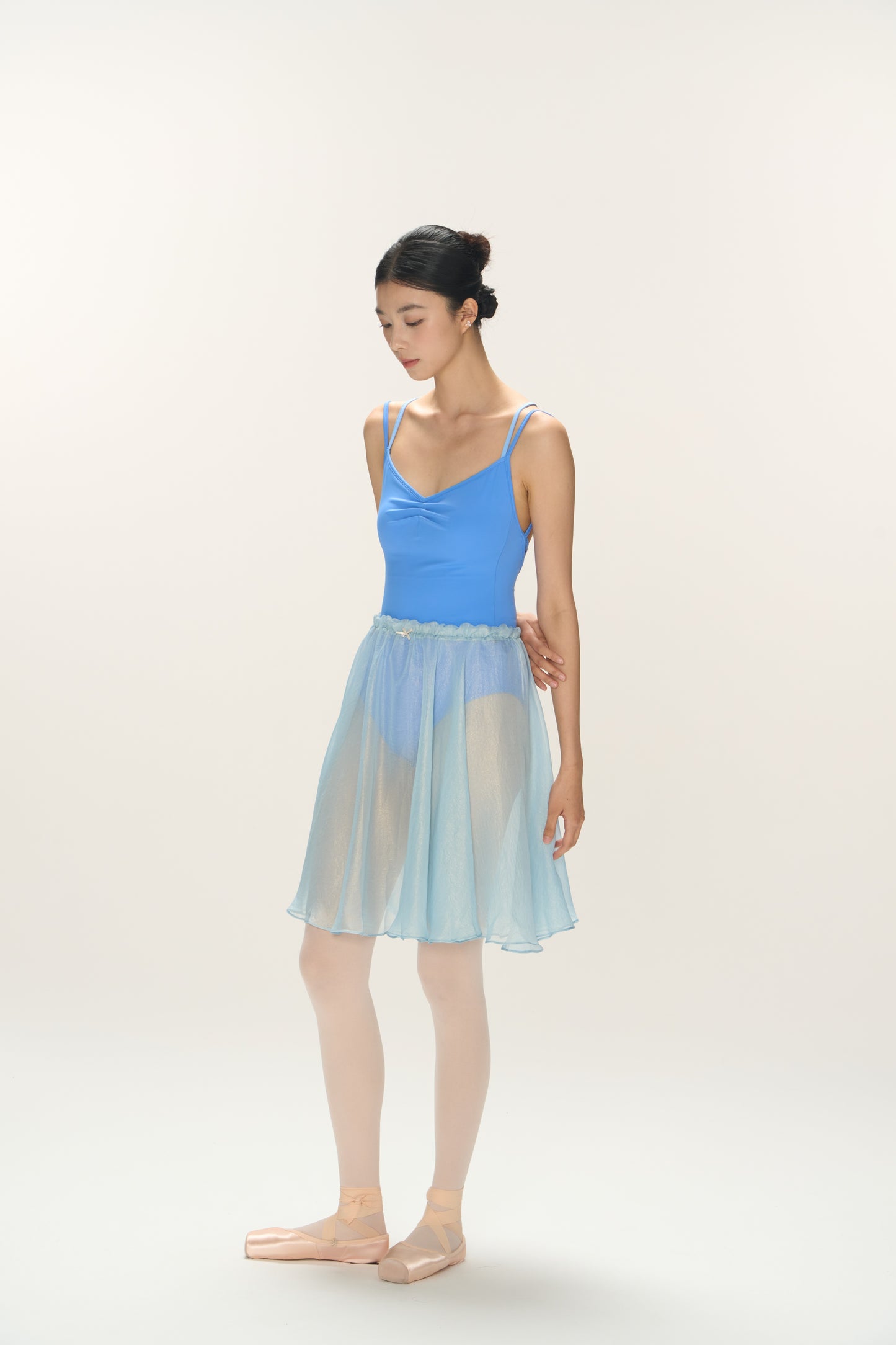 Ballet Leotard | Pinched Neckline, Color-Contrast Double Straps, Snap Closure at Crotch