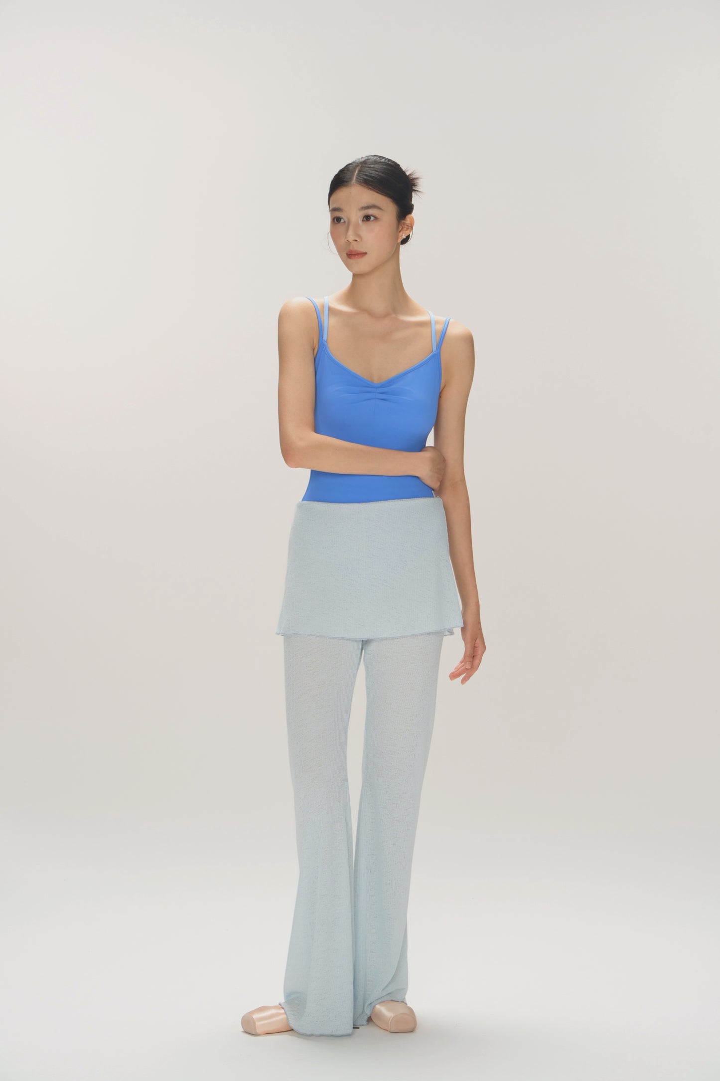 Ballet Leotard | Pinched Neckline, Color-Contrast Double Straps, Snap Closure at Crotch
