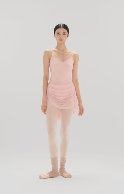Ballet Leotard | V-Neck Pinched Back One-Piece with Attached Skirt
