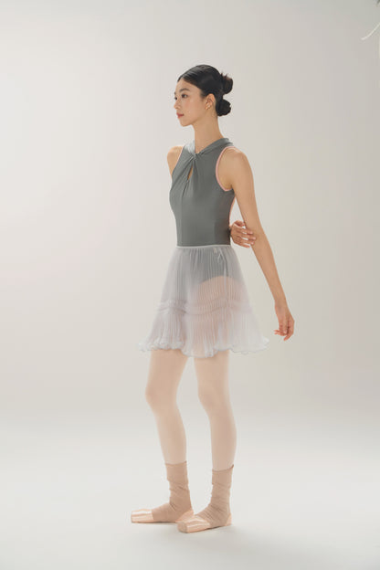 Ballet Leotard | Knotted Neckline, Contrast Binding & Open-Back Design