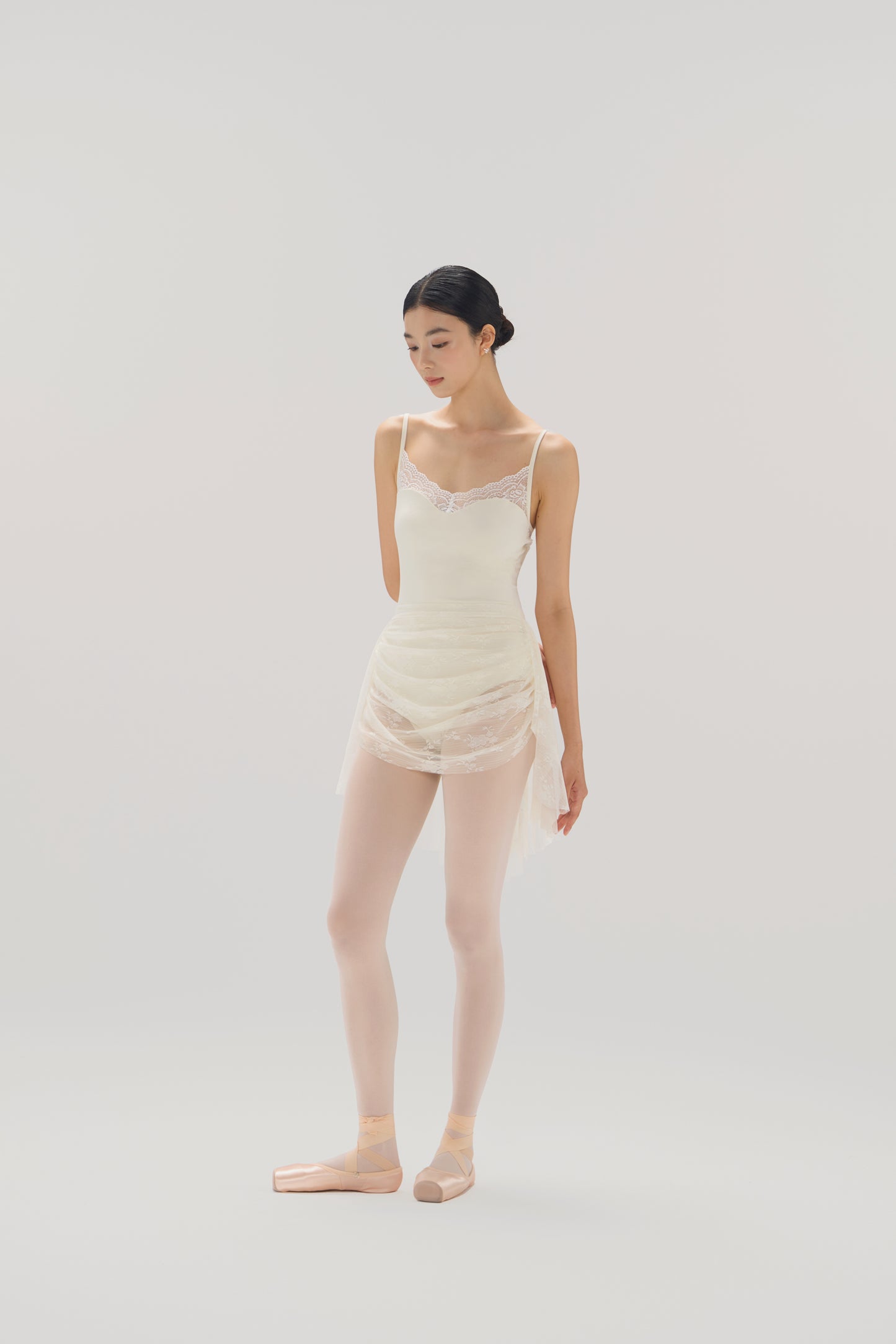 Ballet Leotard | Lace Paneled Neck & Back with Adjustable Straps