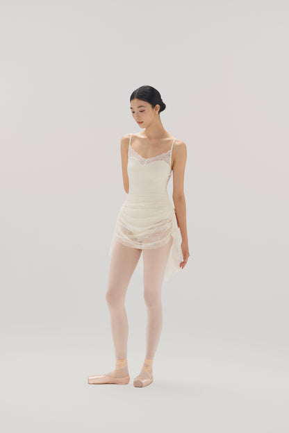 Ballet Leotard | Lace Paneled Neck & Back with Adjustable Straps