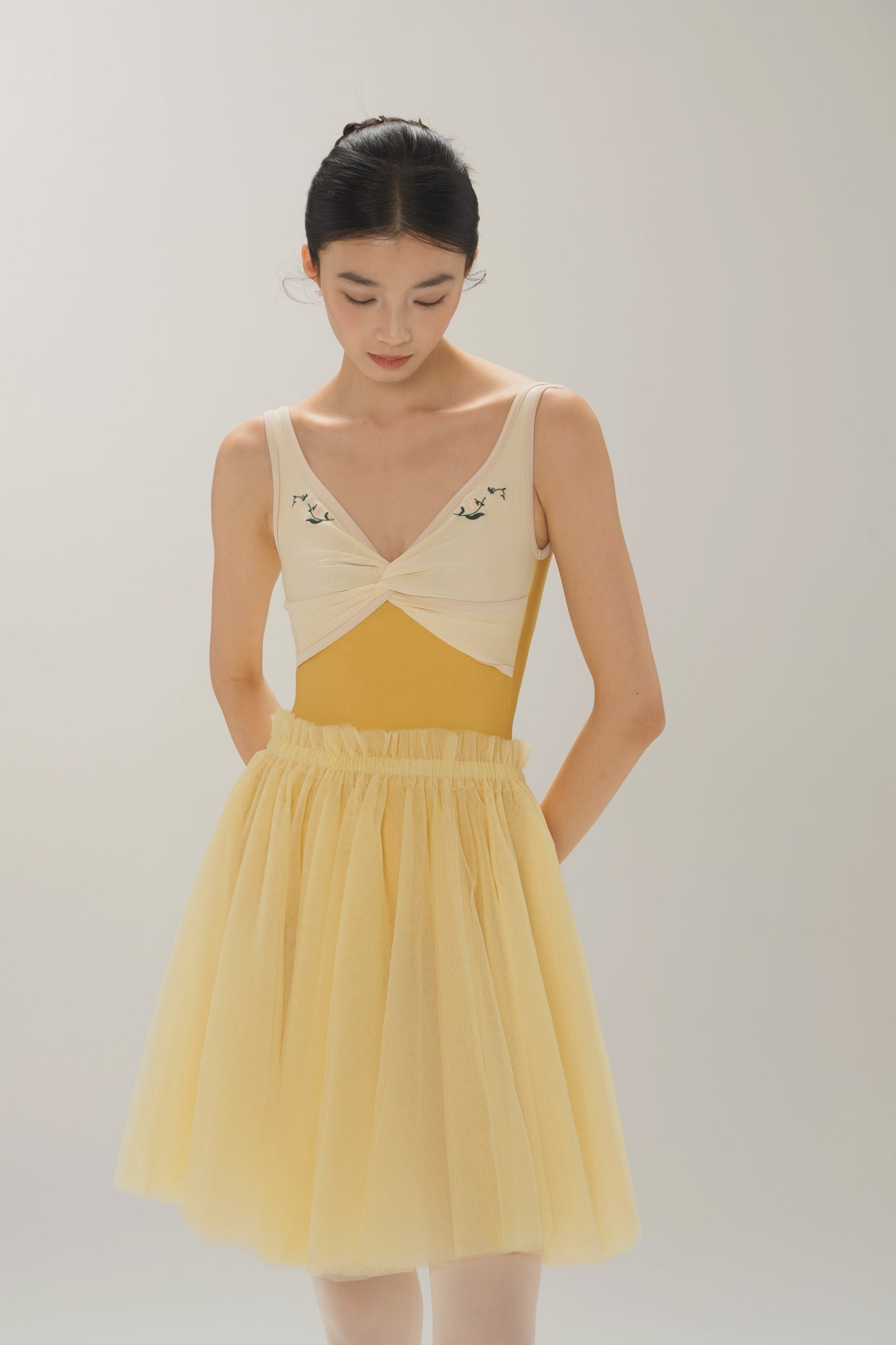 Ballet Leotard | Lily of the Valley Embroidered Twist