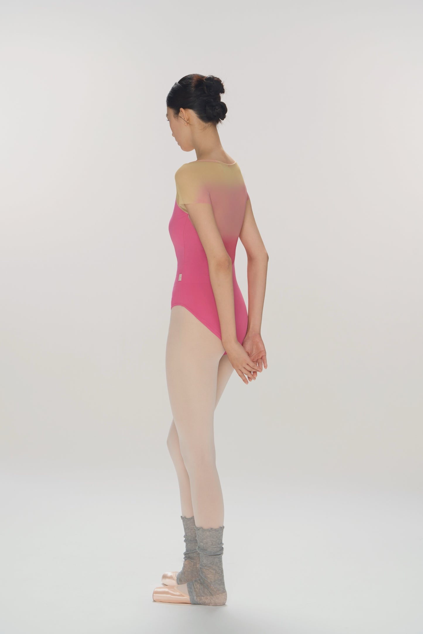 Ballet Leotard | Gradient Mesh Panel Back with Crotch Snap Closure