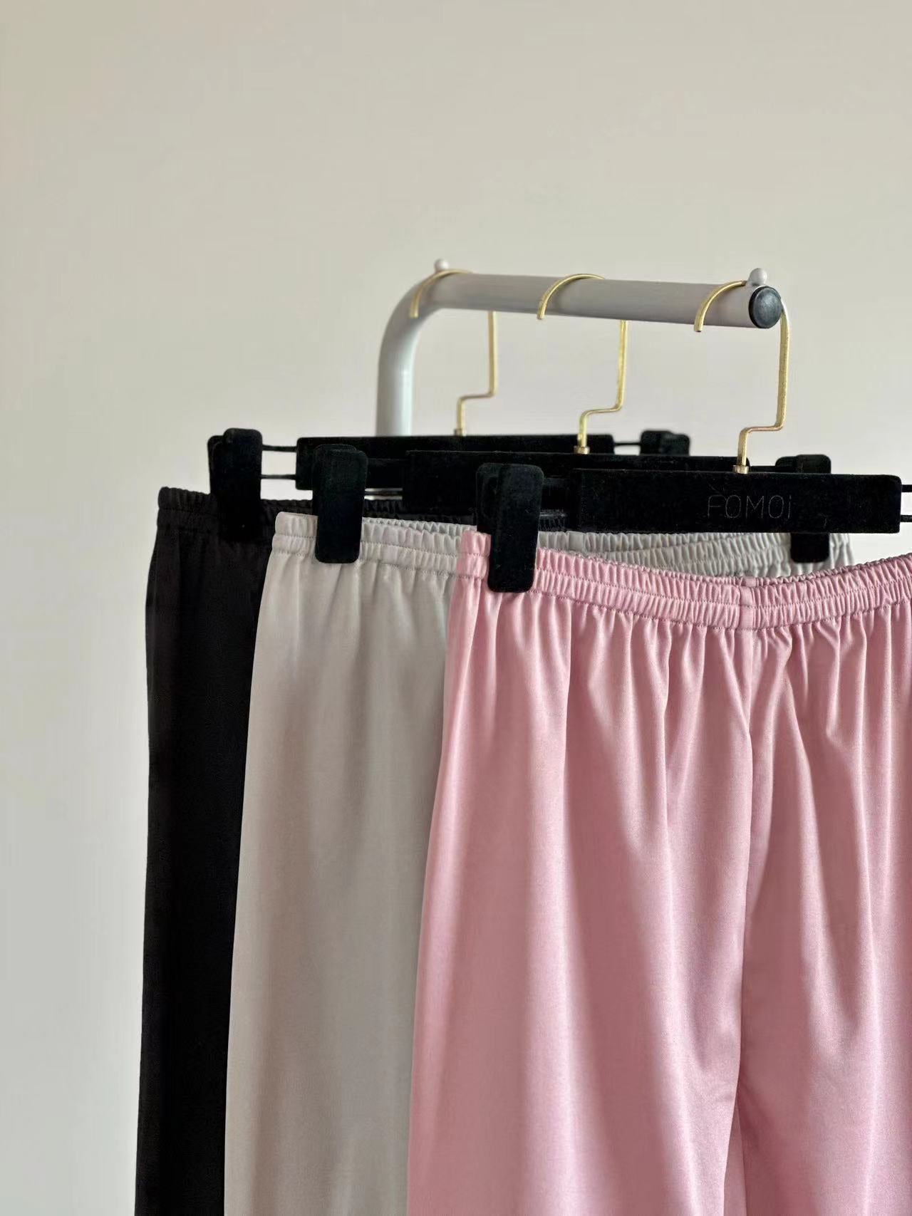 2024f/w成人 Dance Pants | Drawstring Waist & Ankles Elastic Fiber Warm-up Pants